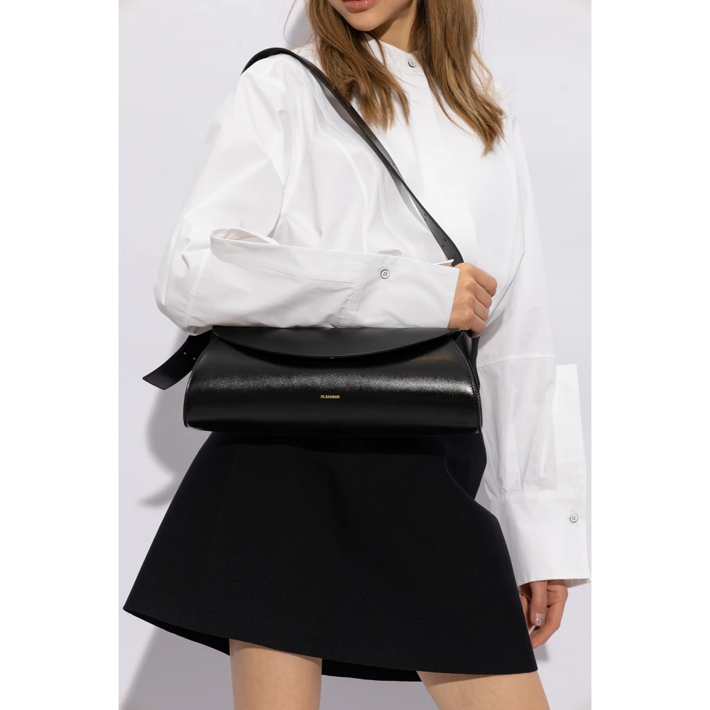 Jil Sander Grote Cannolo schoudertas Black Dames