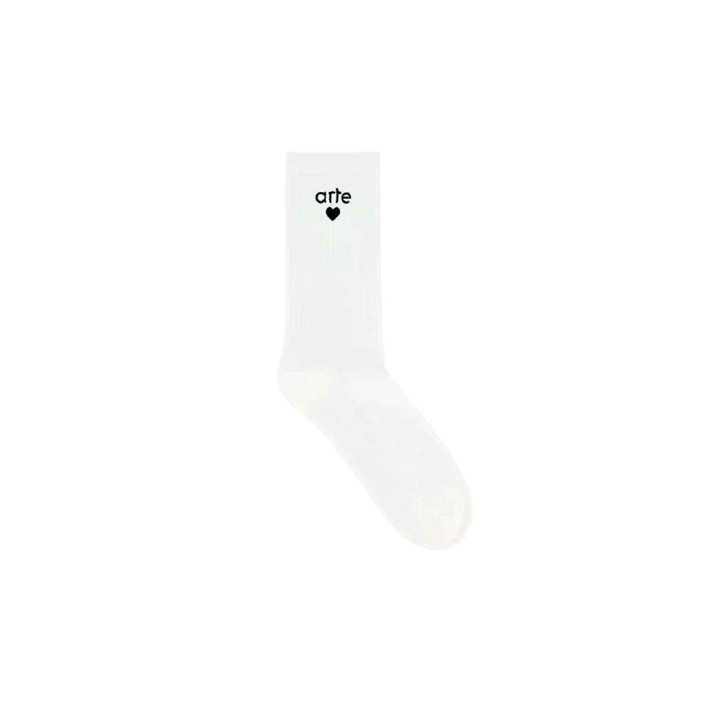 Arte Antwerp Hart Basic Geribbelde Sokken White Unisex