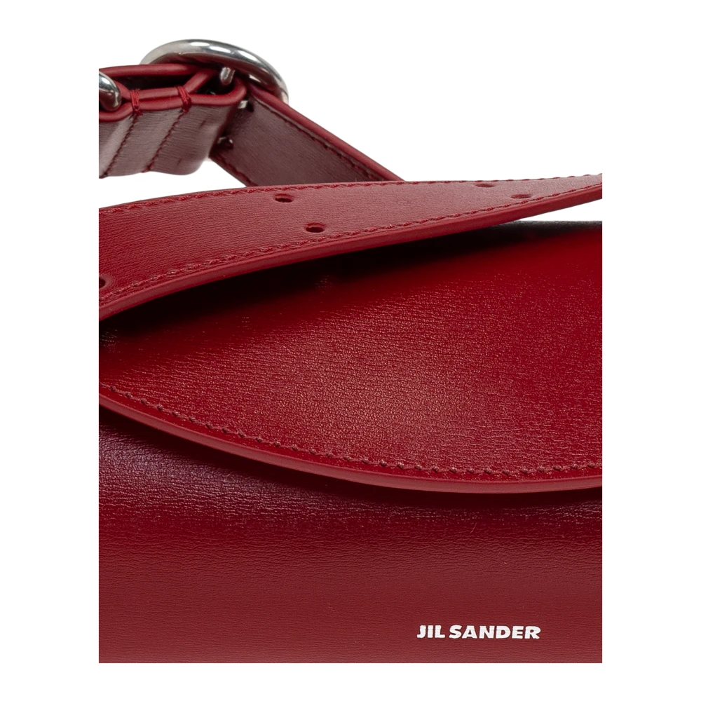 Jil Sander Schoudertas Cannolo Mini Red Dames