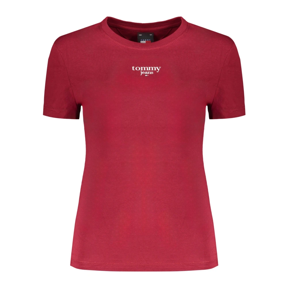 Tommy Hilfiger Rode Korte Mouw Logo Print T-shirt Red Dames