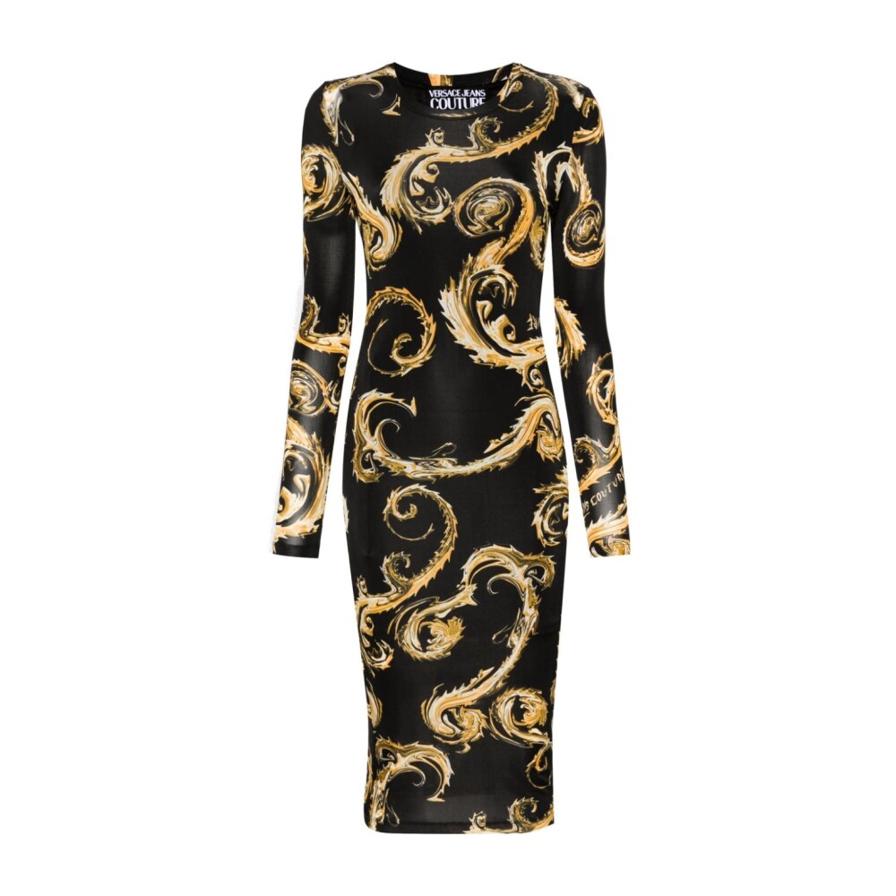 ワンピース VERSACE JEANS CHEMISIER DRESS WITH RUFFLES Versace Jeans Couture Paisley Print Dress in Rose Wild