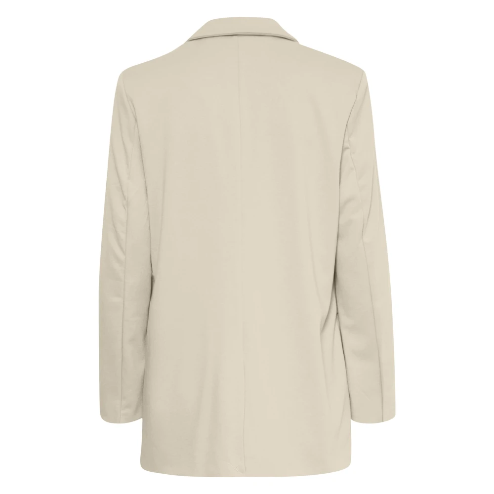 Ichi Oversized Blazer Herfst Winter Collectie Beige Dames