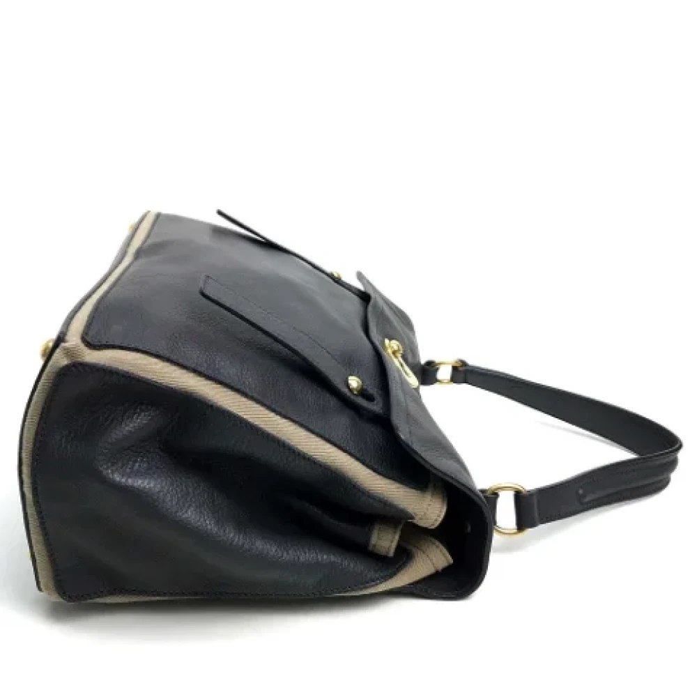 Yves Saint Laurent Vintage Pre-owned Cotton handbags Black Dames