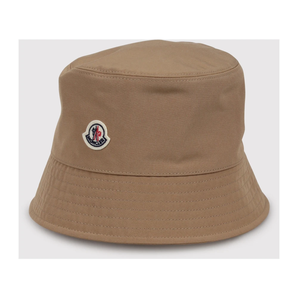 Moncler Bucket Hat met Applicatie Beige Dames