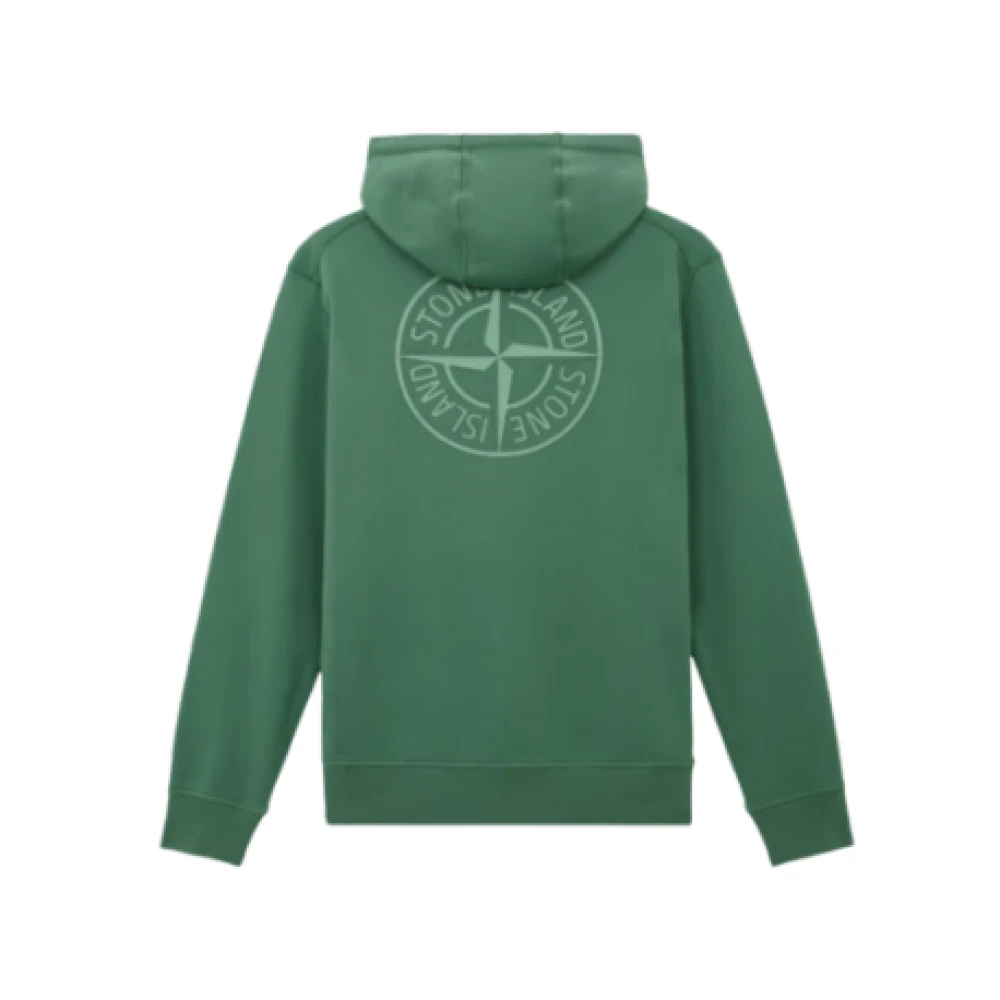 Stone Island Capuchonkatoenen sweatshirt met logo Green Heren