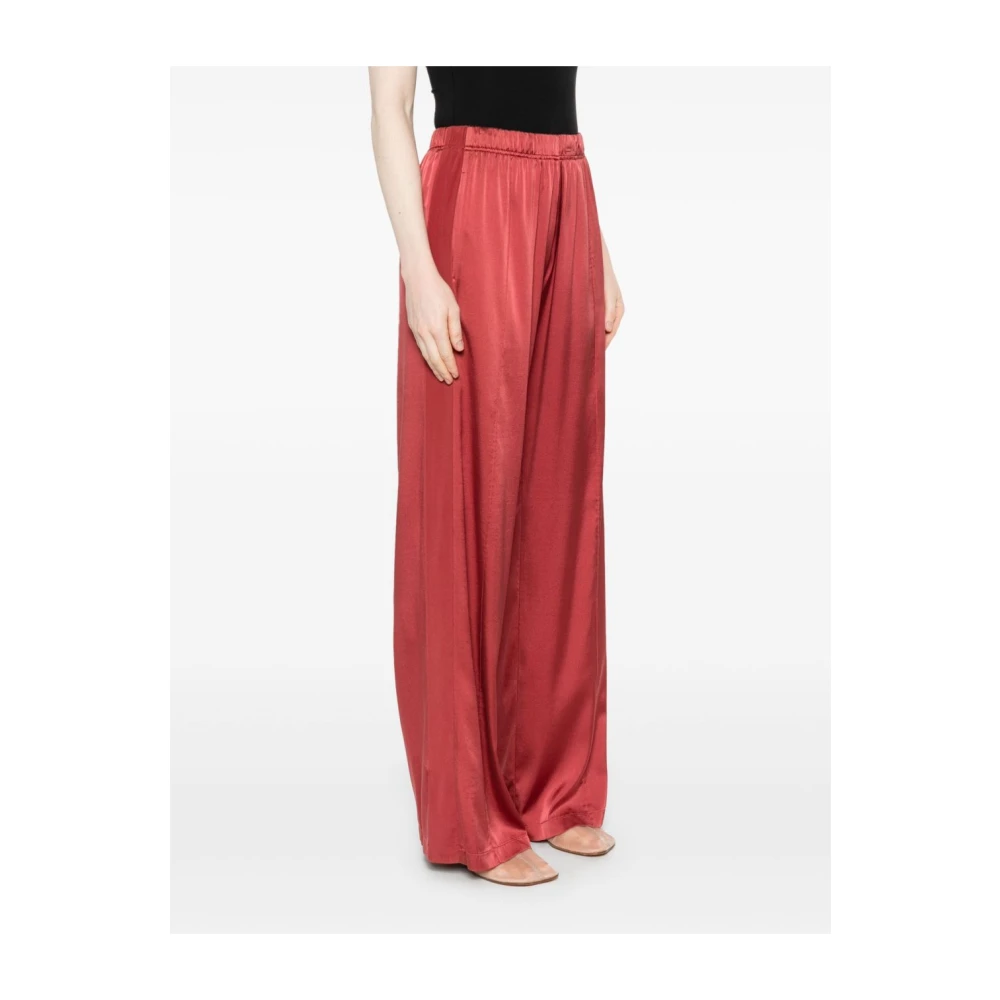 Forte Bordeaux Broek met Elastische Tailleband Red Dames