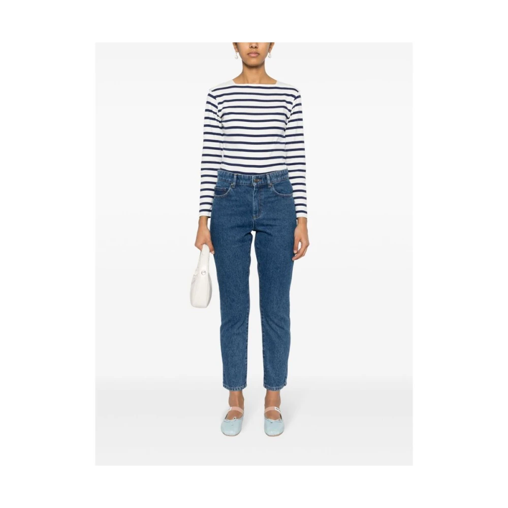 Soeur Blauwe Denim Jeans met Tapered Leg Blue Dames