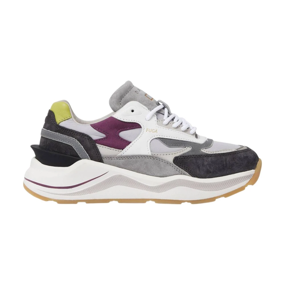 D.a.t.e. Witte hardloopsneakers met suède details Dames Schoenen Veelkleurig Multicolor