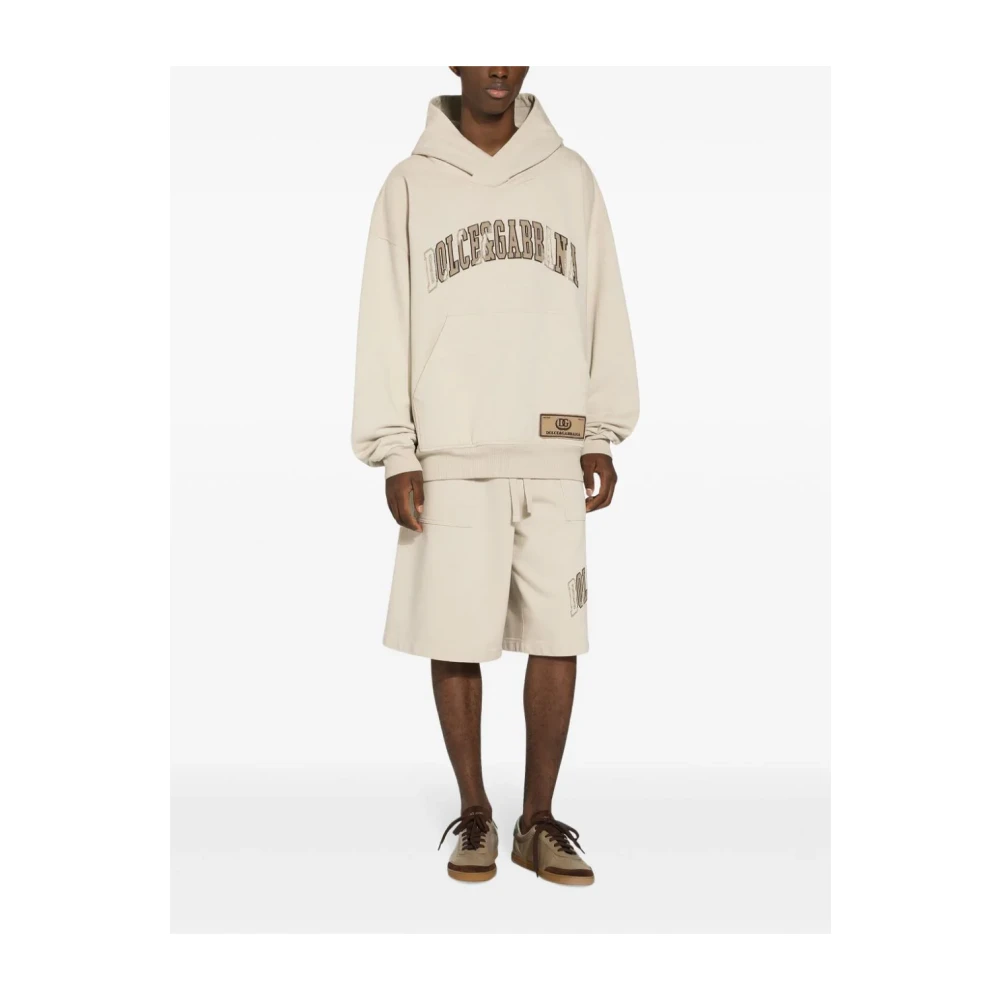Dolce & Gabbana Beige Sweaters met Logo Borduurwerk Beige Heren