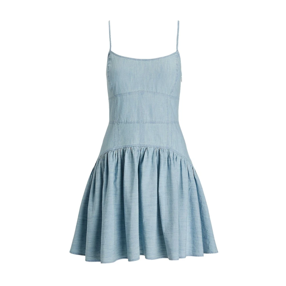Blaues Trägerkleid mit ausgestelltem Rock - Polo Ralph Lauren - Modalova