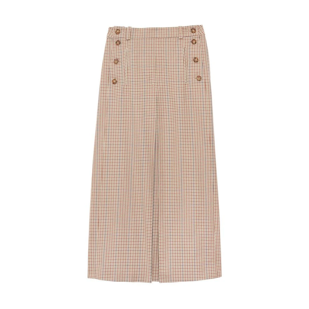 Ines De La Fressange Paris Beige geruite Yona rok Beige Dames