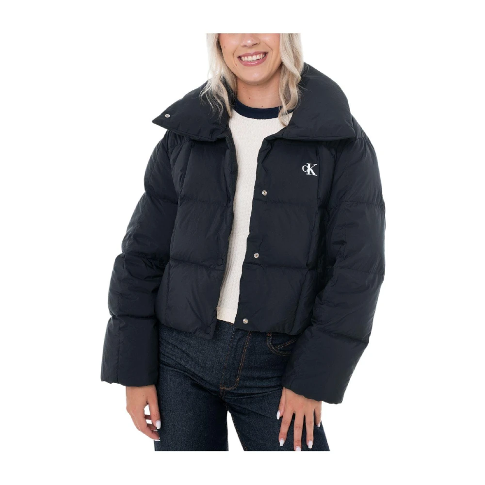 Calvin Klein Women's Black Down Jackets, L, Short Down Jacket