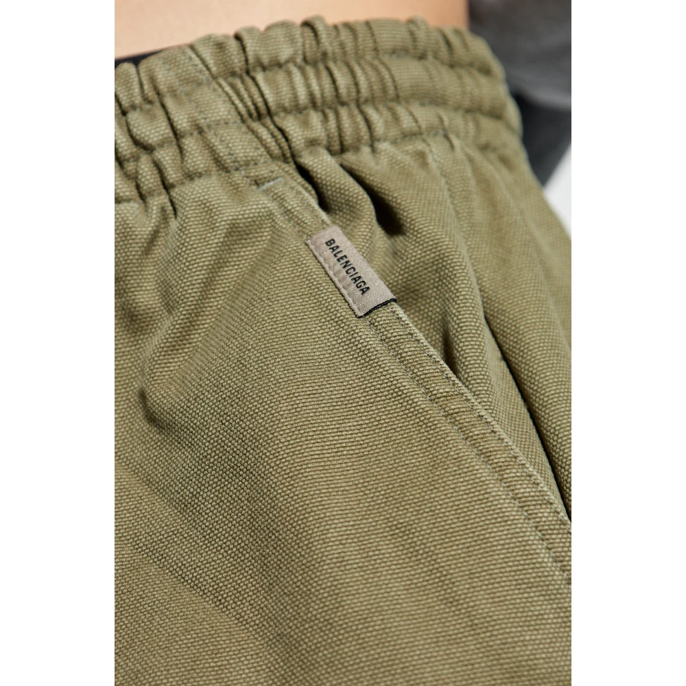 Balenciaga Loszittende katoenen broek Green Heren