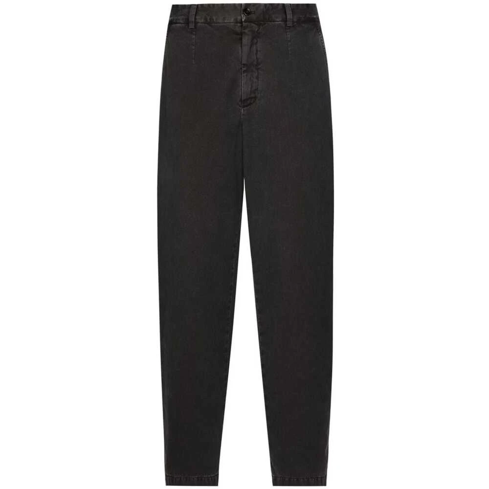 Dolce & Gabbana Zwarte broek met hoge taille en taps toelopende pijpen Black Heren