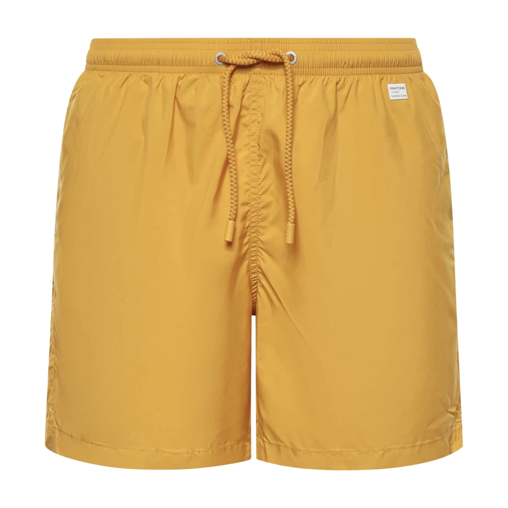 Mc2 Saint Barth Yellow Beachwear, Male, M, Drawstring Swim Shorts