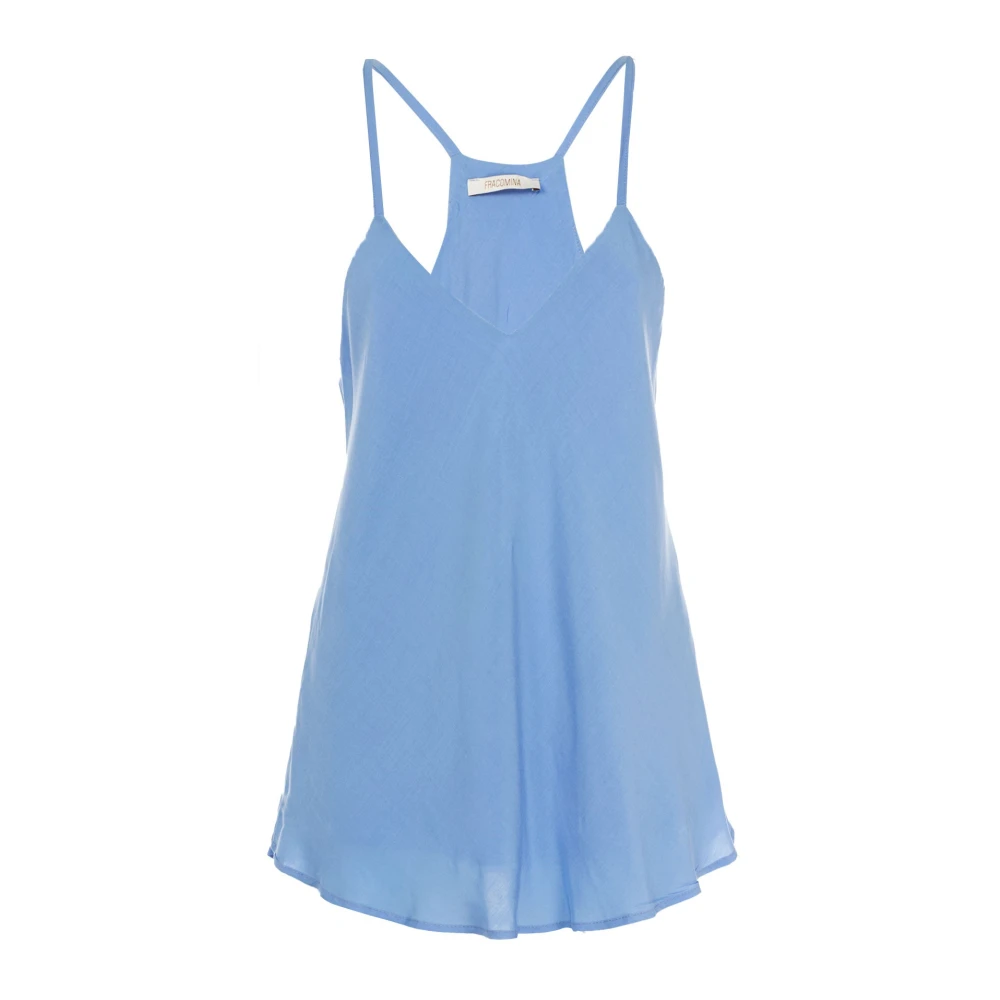 Fracomina Dames Zomer Top Turquoise Blauw Blue Dames