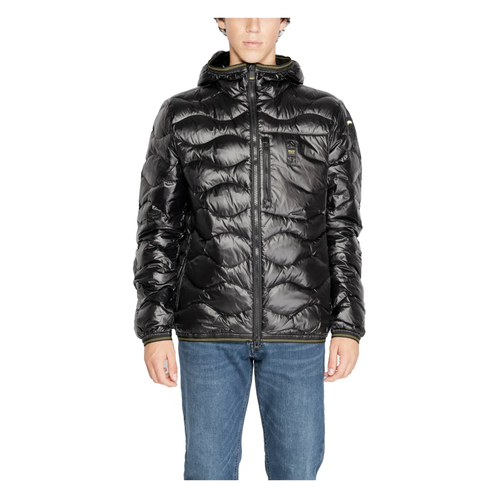 Blauer Zwarte Zip-up Hoodie Jas Mannen Black Heren