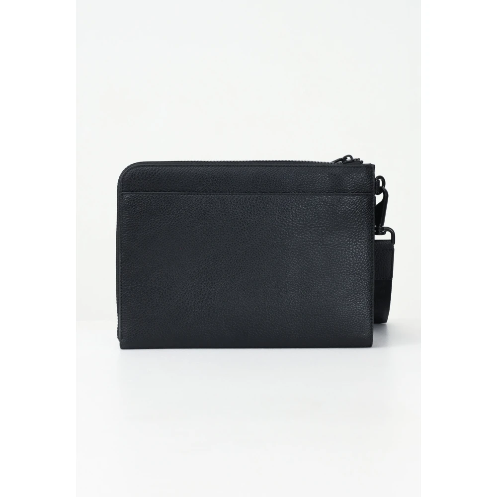 Just Cavalli Zwarte Eco-leren Pochette met Logo Black Heren