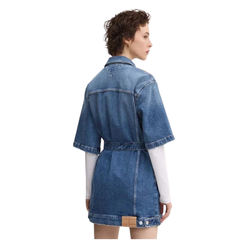 Tommy Hilfiger Denim Jurk met Klokmouwen Blue Dames