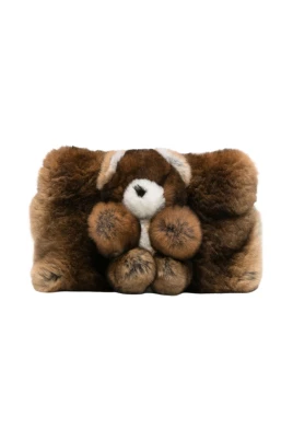 Teddybjörn-motiv clutch i fuskpäls