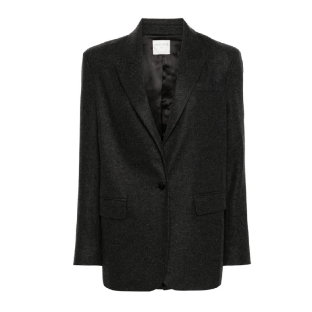 Forte Antraciet Wollen Blazer met Melange Effect Gray Dames