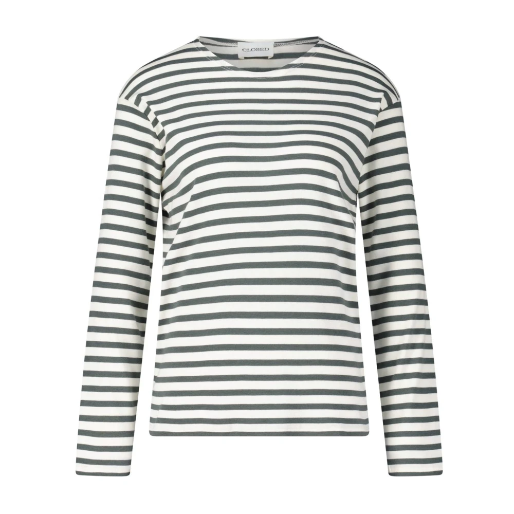 closed Gestreept shirt met lange mouwen Green Dames