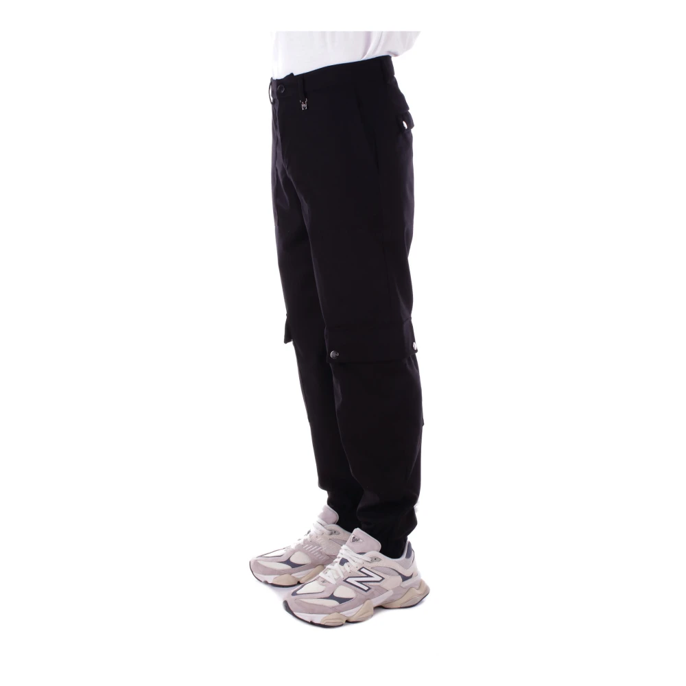 Costume National Zwarte broek met logodecoratie Black Heren