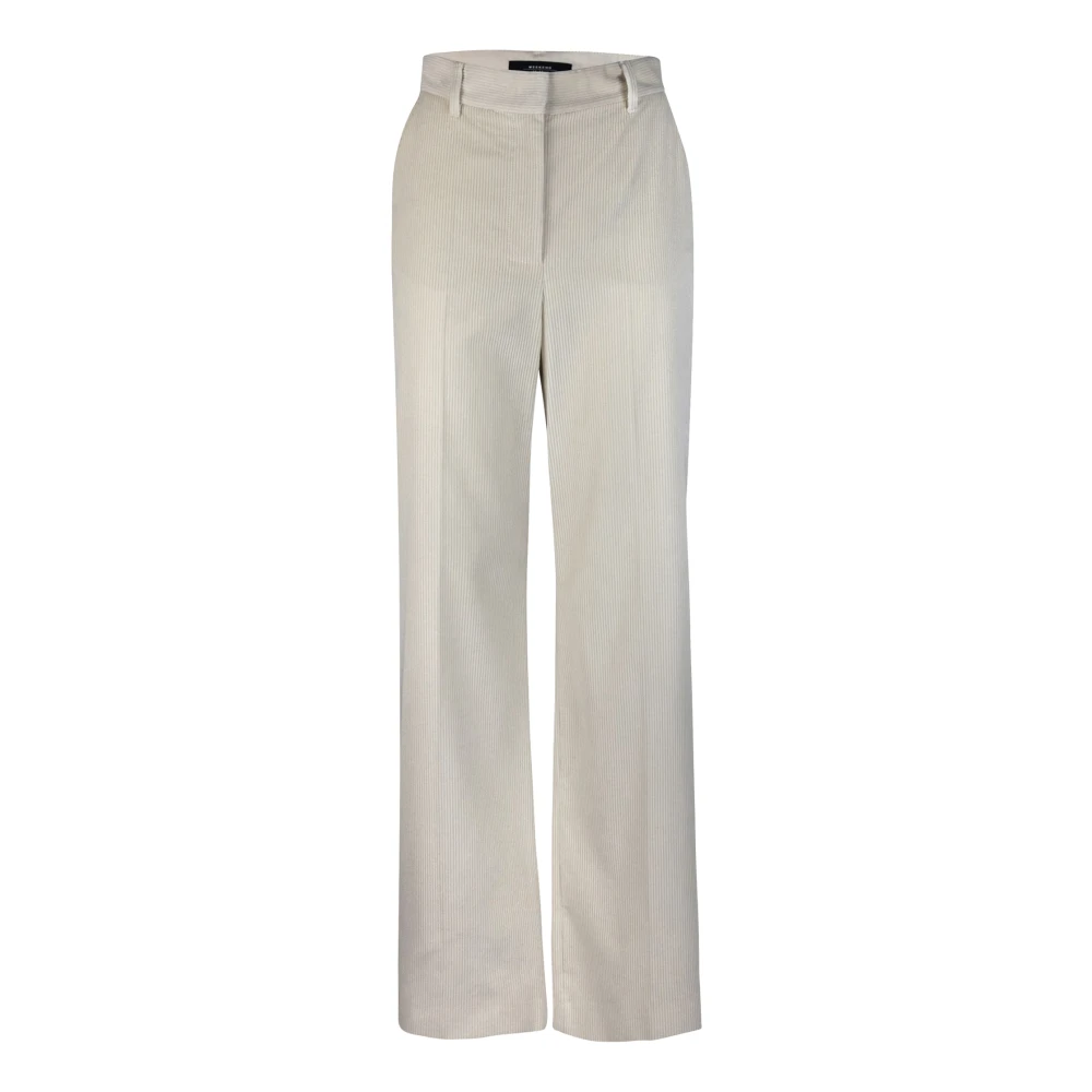 Max Mara Wijde Pijp Broek Gestreept Katoen White Dames