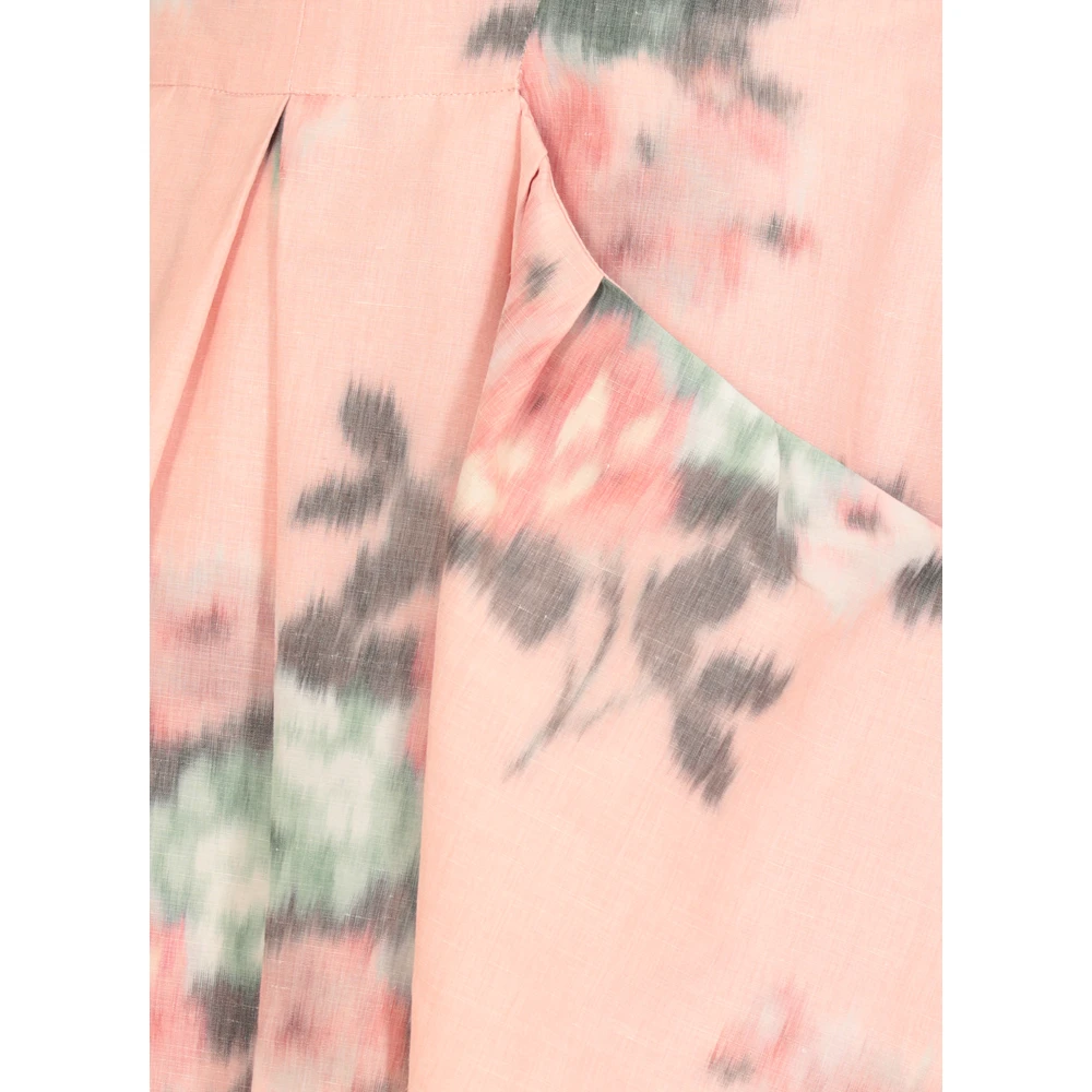 Philosophy di Lorenzo Serafini Roze Linnen Jurk met Zakken Pink Dames