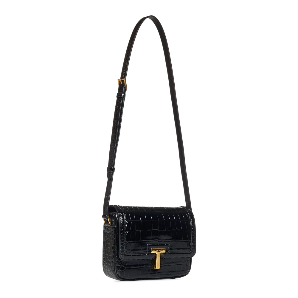 Tom Ford Zwarte Krokodillen Handtas Black Dames