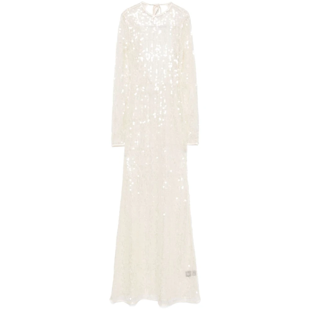 David Koma White Gowns, Female, 2XS, Sequin Mesh Dress