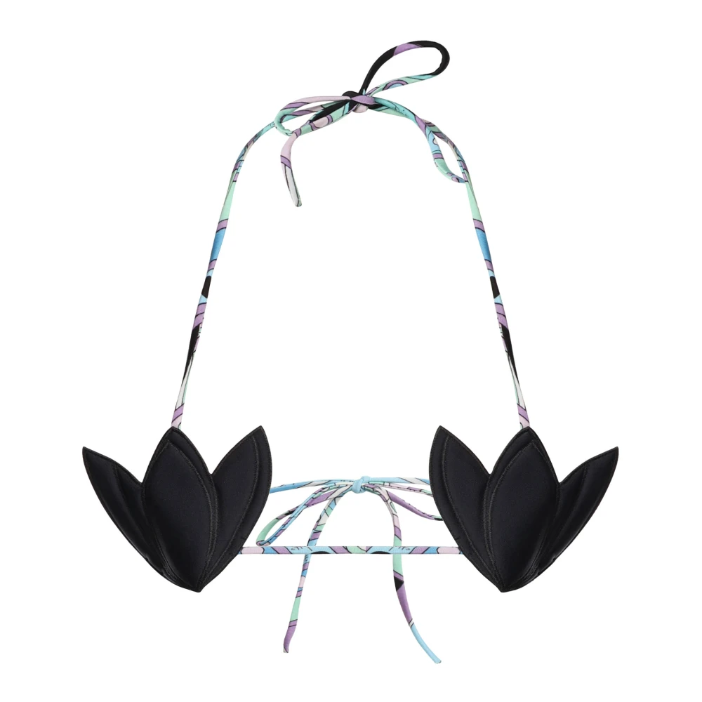 EMILIO PUCCI Zwart zee kleding met bloemcups Black Dames
