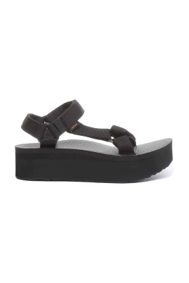 Svart Flatform Sandal med Rem
