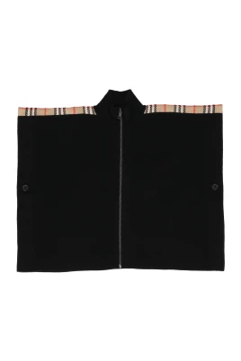 Cape med Burberry Check-kant i ull
