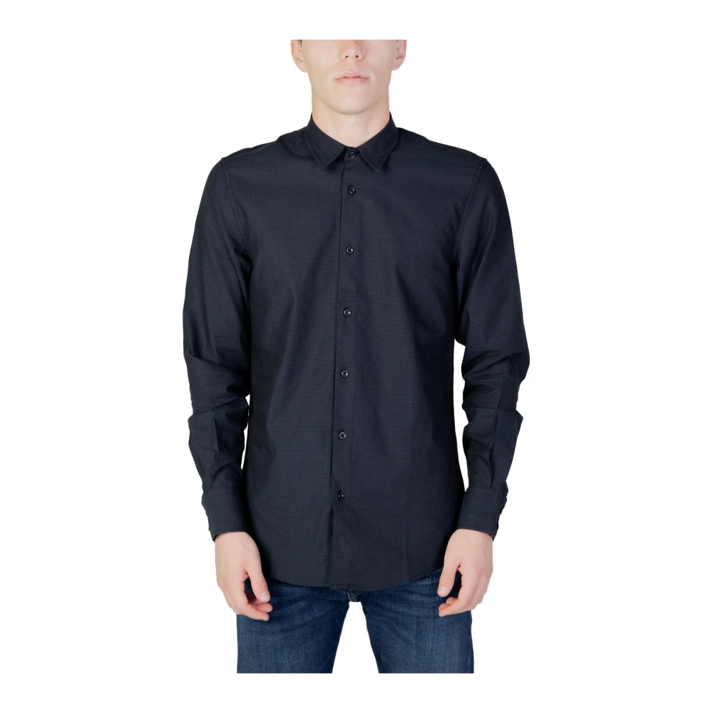 Antony Morato Uomo Blu Camicia Classica A Maniche Lunghe