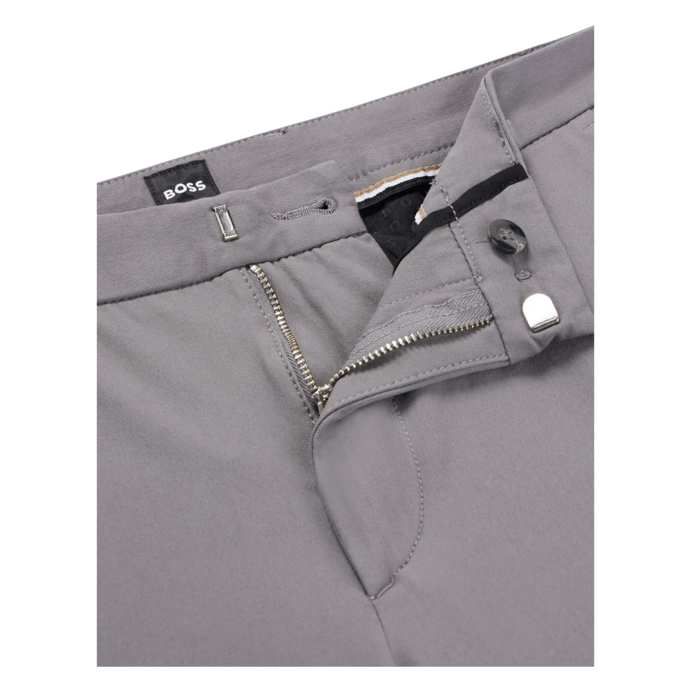 Hugo Boss Slim Fit Katoen Stretch Broek Gray Heren