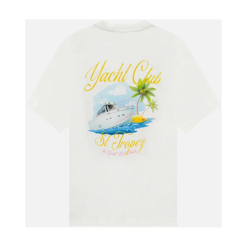 In Gold We Trust Yacht T-Shirt Wit Heren White Heren