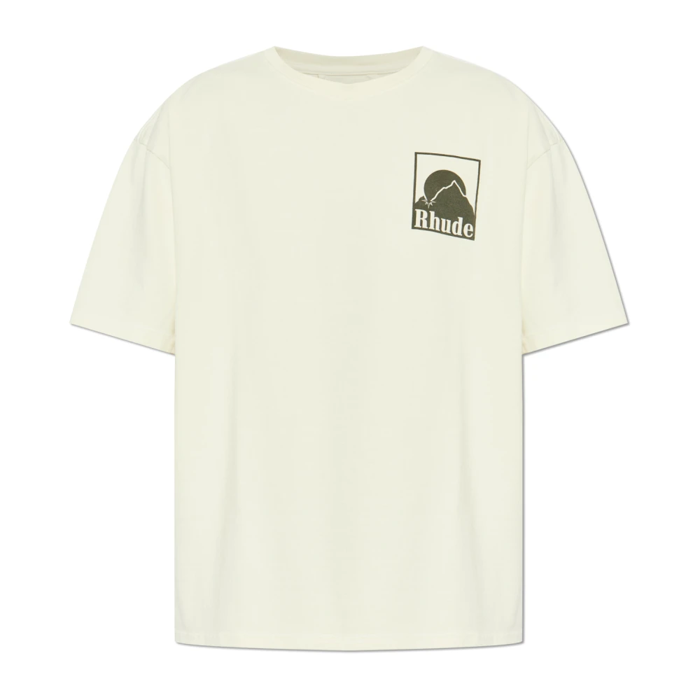 Rhude T-shirt met Logo Beige Heren