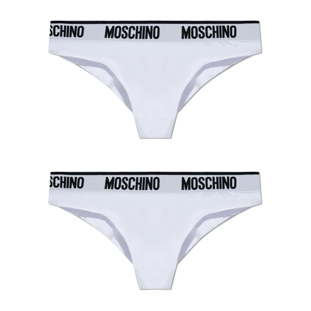 Moschino Femme Blanc - Lot De Deux Slips - Sous-Vêtements - Taille: 44 Fr