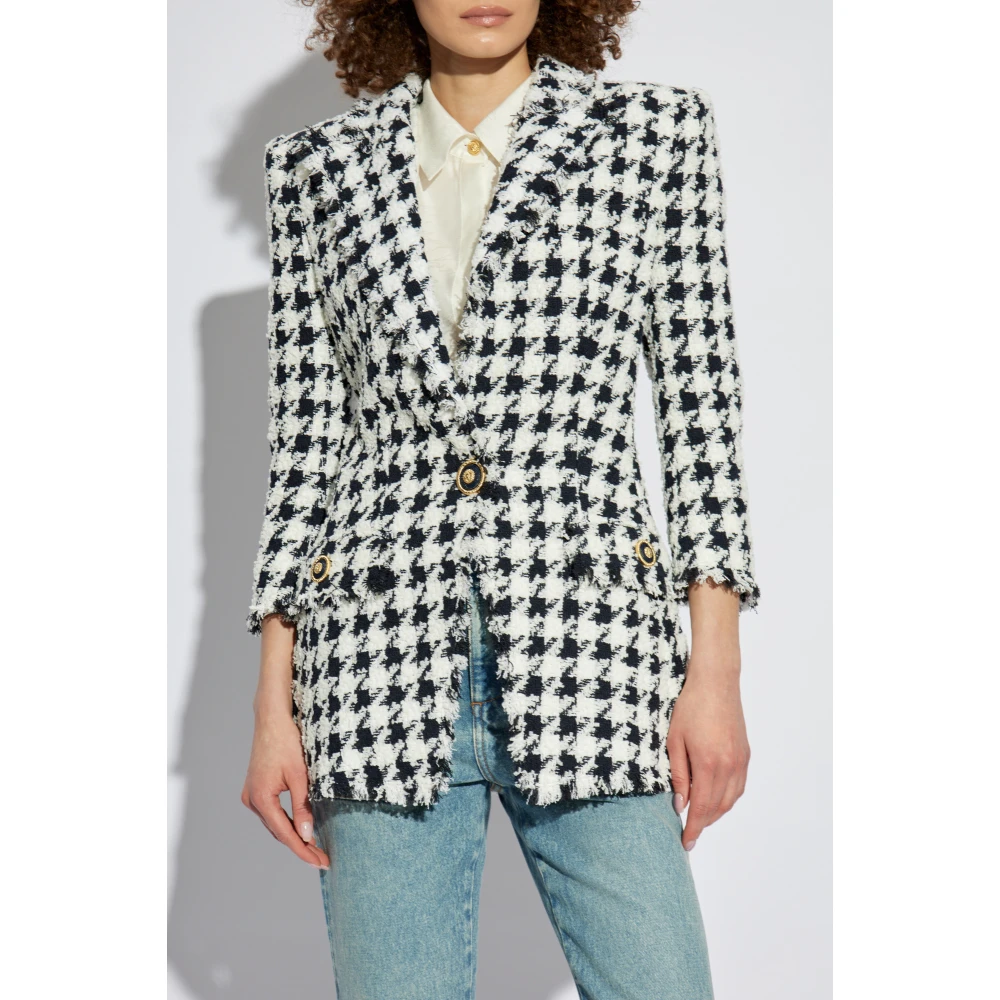 Balmain Tweed Blazer White Dames