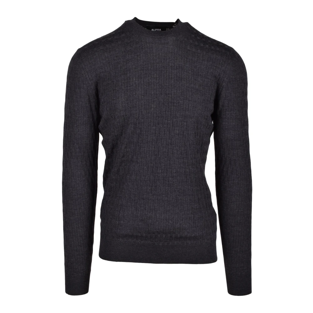 Alpha Studio Merino Wol Trui Black Heren