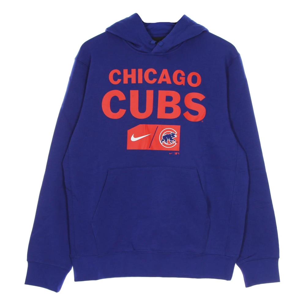 Nike Chicago Cubs Logo Hoodie Pullover Blue Heren