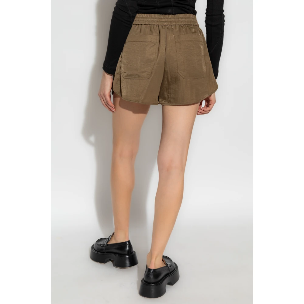 Helmut Lang Shorts met logopatch Brown Dames