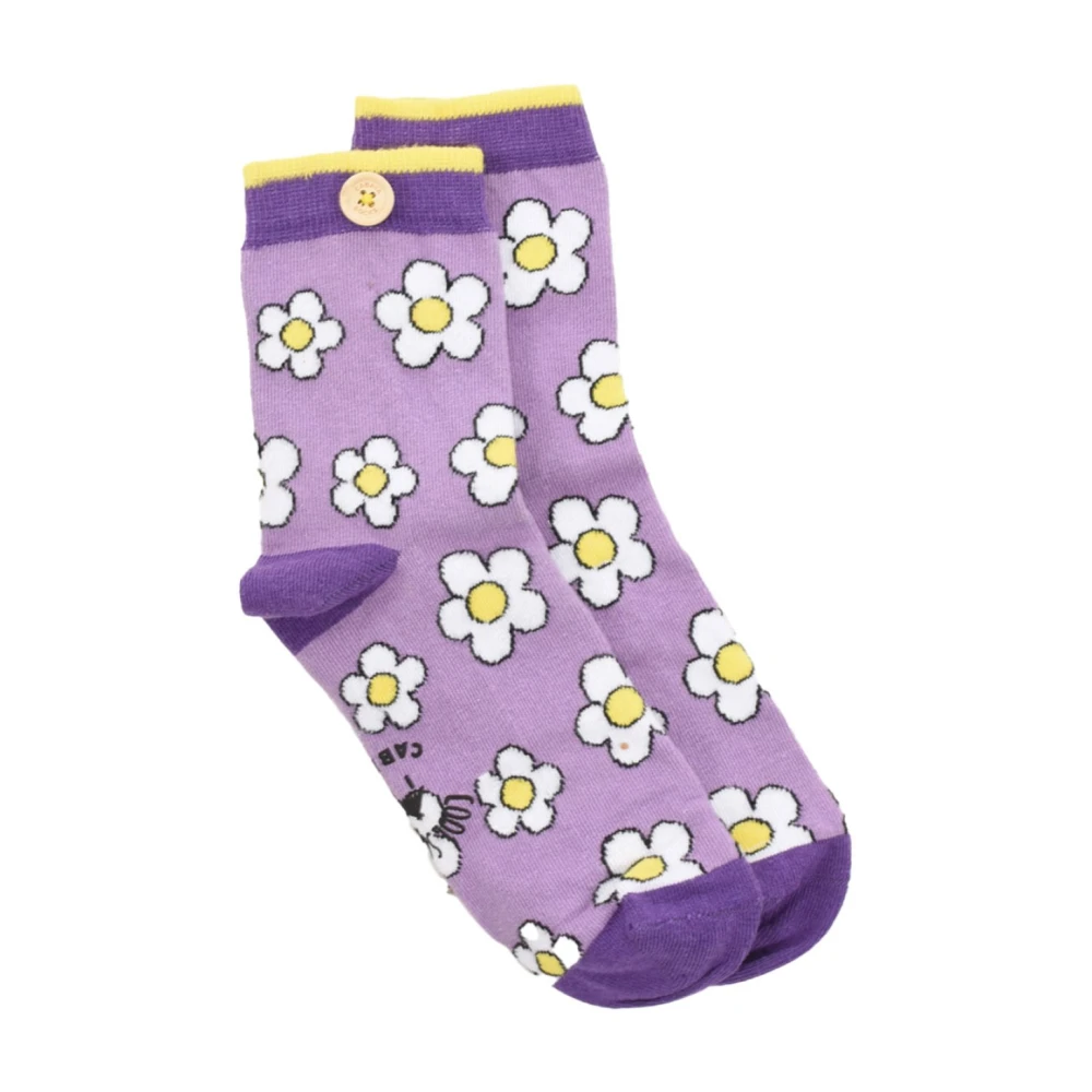 Cabaia Paarse Gestreepte Sokken Pauline en Julie Purple Dames