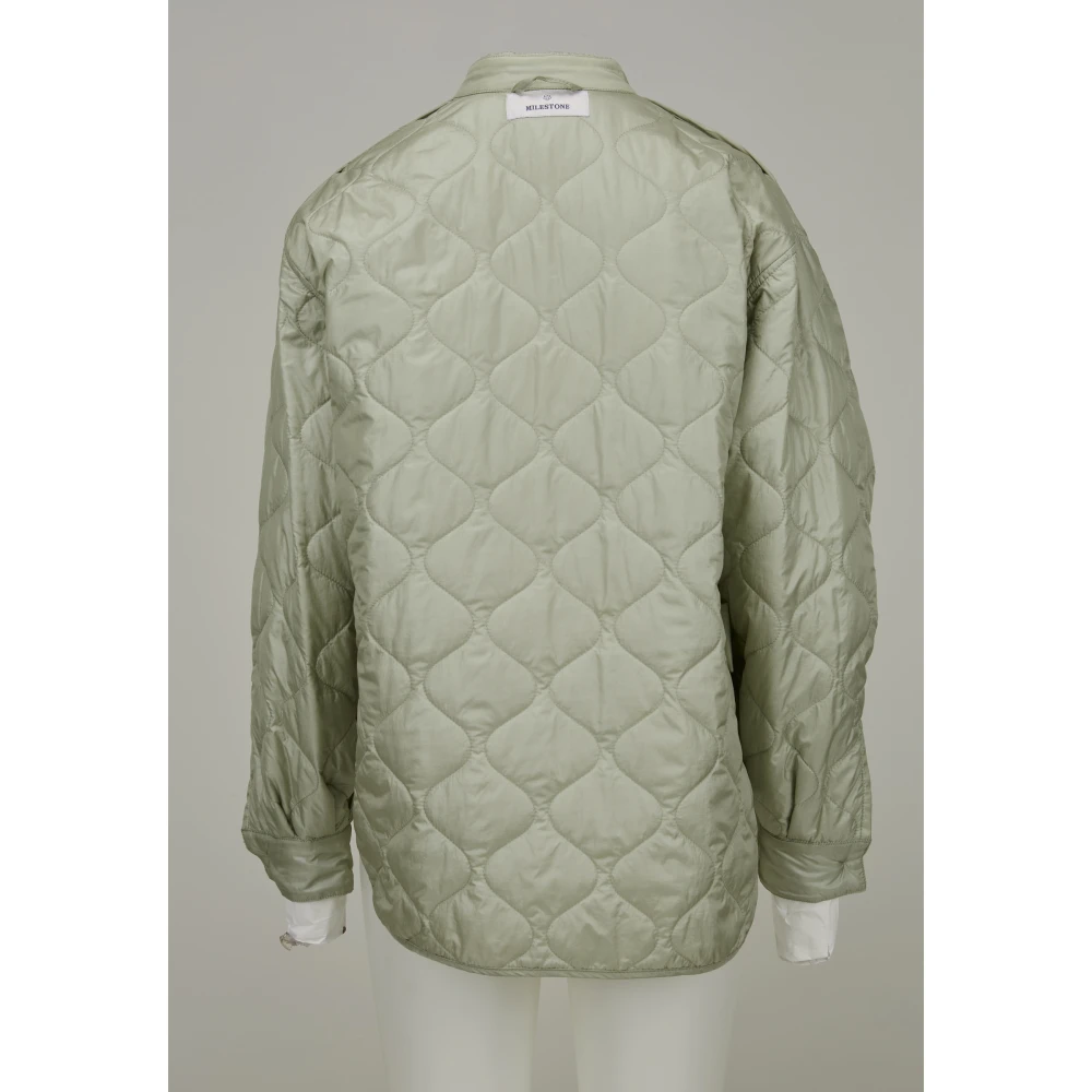 Milestone Golf Gestikt Oversized Shirt Green Dames