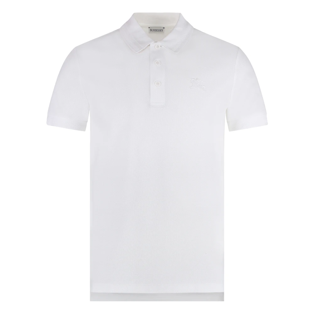 Burberry Katoenen Polo Shirt met Ribboorden White Heren