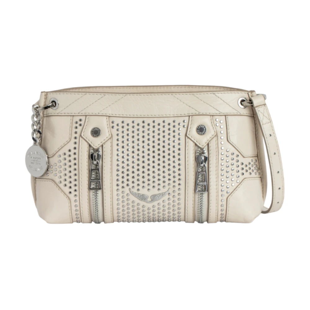 Zadig & Voltaire Vintage Flash Effect Leren Tas Beige Dames