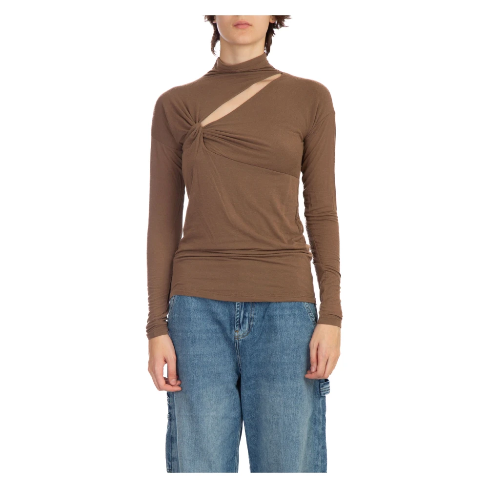 Pinko Mononoke Jersey Sweater Brown Dames