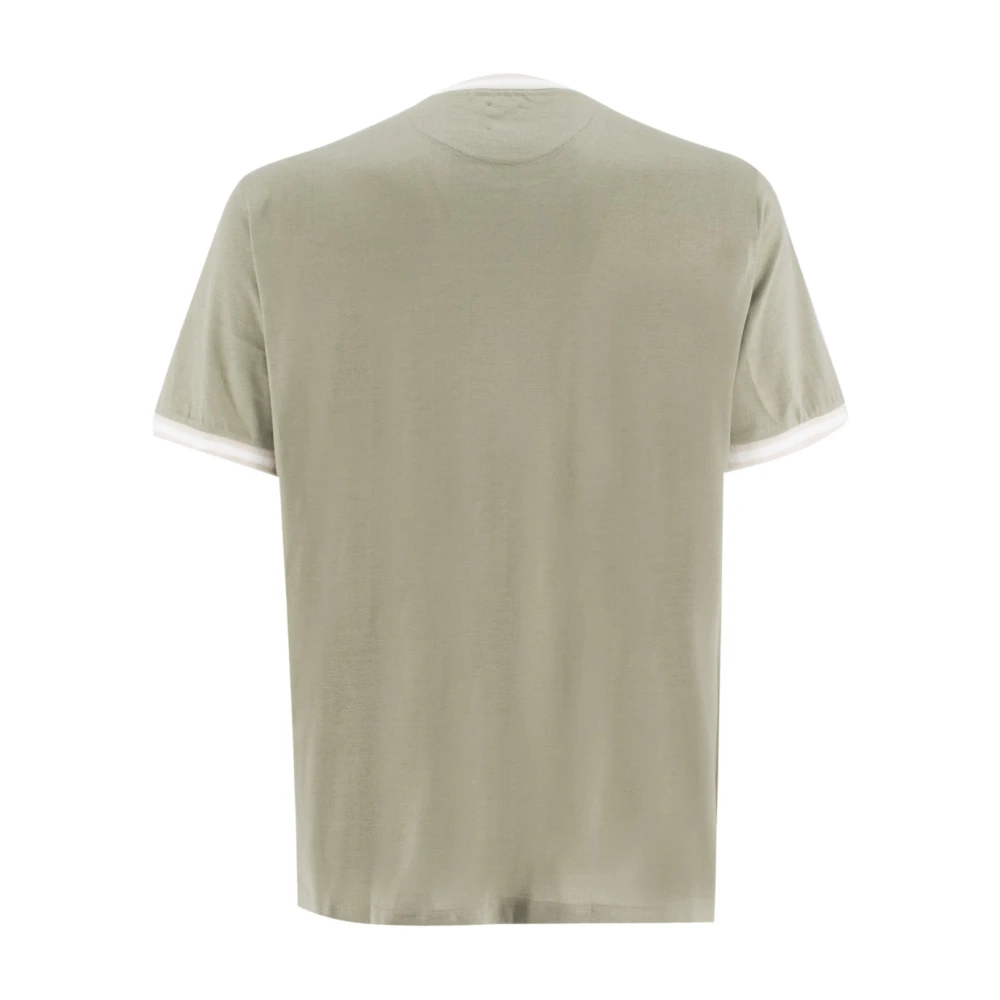 Eleventy Katoenen Crew-neck T-shirt met Contrastinzet Green Heren