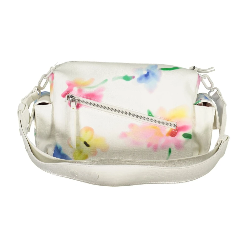 Desigual Witte Schoudertas met Contrastdetails White Dames
